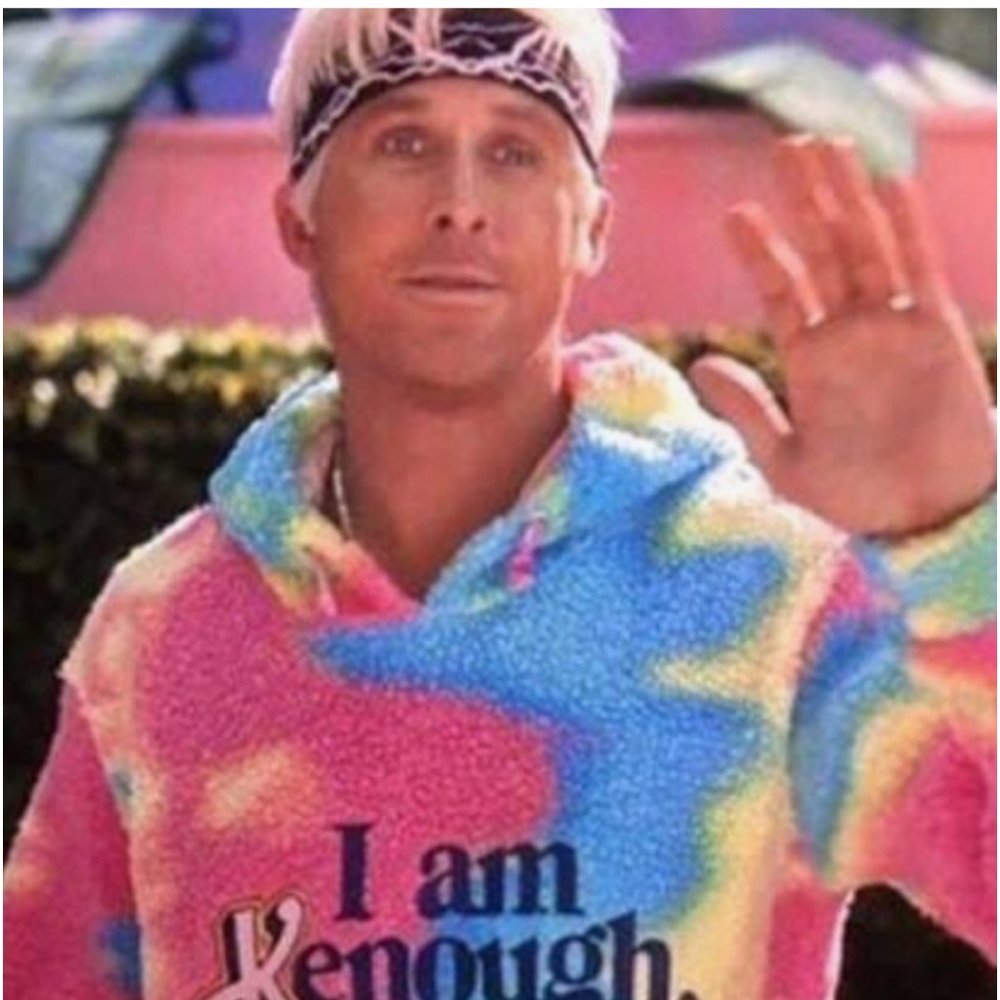 Barbie Mattel Creations I Am Kenough Fleece Tie Dye Hoodie